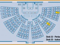 SEATING CHART: Where do your two Georgia Senators sit in the Senate Chamber? Here’s a sketch of the Chamber floor, where you can see Senator Johnny Isakson sits in seat No. 35, and newcomer David Perdue is on the back row in seat No. 32. Now for a look inside Senator Perdue’s desk to see who has been in that seat before, see Elliott Brack’s column below.