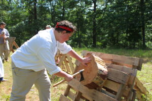 Sawing wood