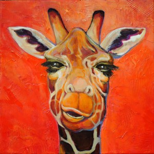 “Fred” the giraffe portrait by Anne Labaire