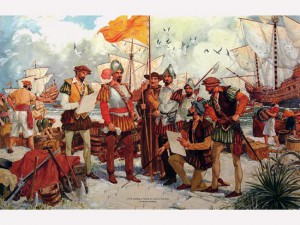 Spanish explorers.  Image courtesy of the Georgia Encyclopedia.