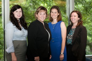 From left are Ga-PCOM faculty members Assistant Professors Carrie Smith and Nancy McLaughlin Assistant Program Director and Georgia Campus Site Director Rebekah Thomas ;and Assistant Professor and Didactic Coordinator Tia Solh.