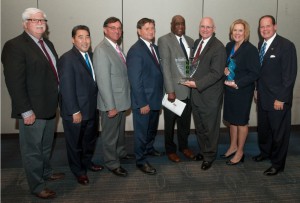 Healthcare champions at the Champions of Healthcare event include Dean H. William Craver III; Dean Mark Okamoto; Suwanee Mayor Jimmy Burnette, Jr.; Tom Shepherd, president of Gwinnett Medical Center; L.C. Johnson, Gwinnett Health System Board Member and J. Michael Levengood, Gwinnett Health System Board Chair; Senator Renee Unterman; and Chief Campus Officer Bryan Ginn.