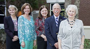 Library trustees include, from left, Deborah Oscarson, Babs Wagoner, Suzanne Skeen, Dick Goodman and Betty Atkinson.
