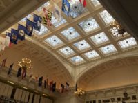 MYSTERY: Glass ceiling, various flags may give clues