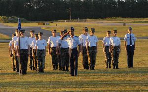 Cadets assemble for drill.