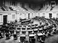 The U.S. Senate chamber  in 1873.