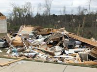 This house was leveled in the Newnan tornado.  National Weather Service photo.